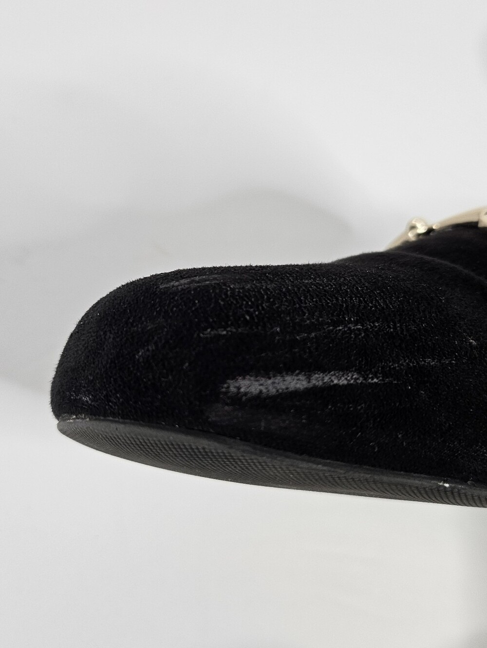 Alfani Tinslee Black Velvet Horsebit Loafer Mules Size 9 Slip On Flats Gold Trim - Picture 13 of 16